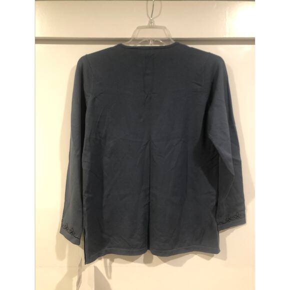 NWT New 2000s Liz Claiborne Collection Blue Black Quarter Button Sweater 90s Y2K - Picture 2 of 6